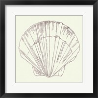 Framed 'Coastal Breeze Shell Sketches V Silver' border=