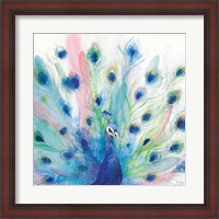 Framed 'Peacock Glory IV' border=