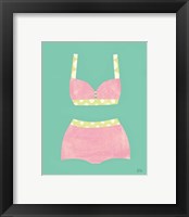 Framed 'Bathing Beauties III Pastel' border=