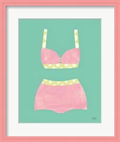 Framed 'Bathing Beauties III Pastel' border=