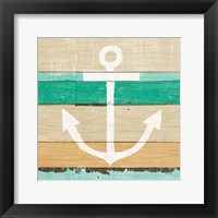 Framed Beachscape III Anchor Green