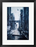 Framed Lower Broadway, rain