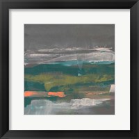 Framed 'Emerald & Coral Glimpse II' border=