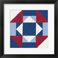 Framed 'Americana Patchwork Tile III' border=