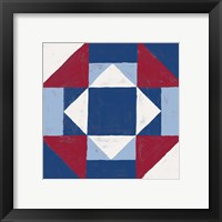 Framed 'Americana Patchwork Tile III' border=