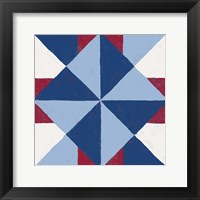 Americana Patchwork Tile IV Framed Print