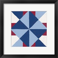 Framed 'Americana Patchwork Tile IV' border=