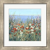 Framed 'Seaside Garden I' border=