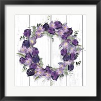 Purple Tulip Wreath I Framed Print