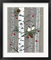 Framed 'Birch Birds I' border=