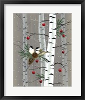 Framed 'Birch Birds II' border=