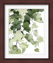 Framed 'Emerald Vines I' border=