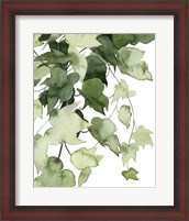 Framed 'Emerald Vines I' border=