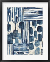 Indigo Patchwork II Framed Print