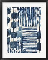 Indigo Patchwork III Framed Print