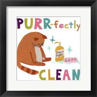 Framed Cute Cat Bath III