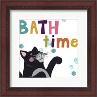 Framed 'Cute Cat Bath IV' border=