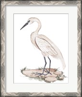 Framed 'White Heron I' border=