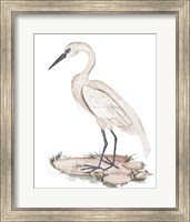 Framed 'White Heron I' border=