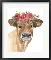 Flowered Cow I Framed Print