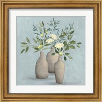 Framed 'Natural Bouquet II Blue' border=