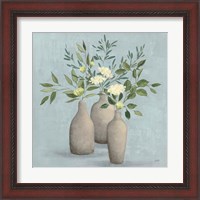 Framed 'Natural Bouquet II Blue' border=