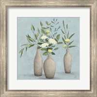 Framed 'Natural Bouquet I Blue' border=