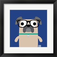 Framed 'Bow Wow Pug' border=