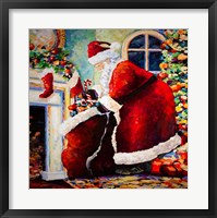 Framed Santa & Bag of Toys