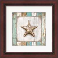 Framed 'Starfish on Beach' border=