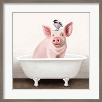 Framed Pig in Bathtub