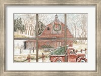 Framed Christmas Barn View