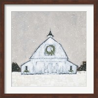 Framed Christmas Snowy Barn