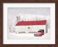 Framed Wyoming Christmas Barn
