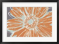 Framed Flower Pop Sketch I-Blue and Orange