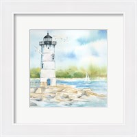 Framed 'East Coast Lighthouse I' border=