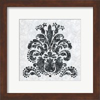 Framed 'Textured Damask II on white' border=