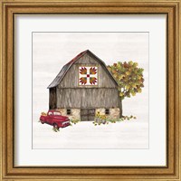 Framed 'Fall Barn Quilt III' border=