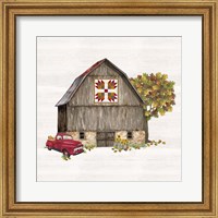 Framed 'Fall Barn Quilt III' border=