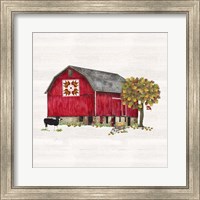 Framed 'Fall Barn Quilt IV' border=