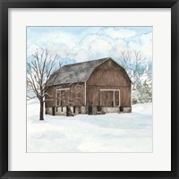 Framed 'Winter Barn Quilt I' border=