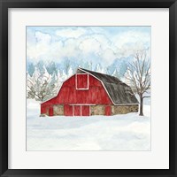 Framed 'Winter Barn Quilt II' border=