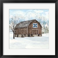 Framed 'Winter Barn Quilt III' border=