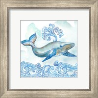 Framed 'Boho Shells II-Whale' border=