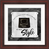 Framed 'Fashion Humor XII-By Her Style' border=