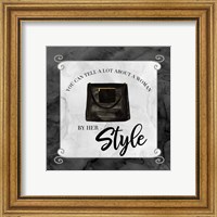 Framed 'Fashion Humor XII-By Her Style' border=