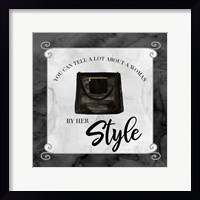 Framed 'Fashion Humor XII-By Her Style' border=