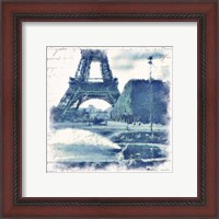 Framed 'Paris in Blue I' border=