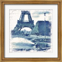 Framed 'Paris in Blue I' border=