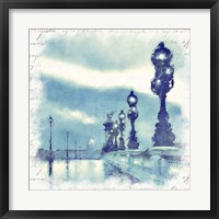 Framed 'Paris in Blue II' border=